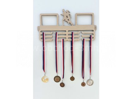 Věšák na medaile s fotorámečky běh