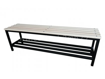 Šatní lavice KLASIK-15, 450 x 1500 x 350 mm - dřevěné latě/kov