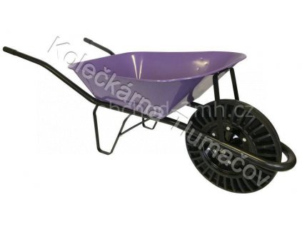 Kolečko stavební KS60 - fialová korba - nafukovací kolečko