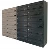 Poštovní schránka MB 01-370x150x260 v sestavě na stěnu (Barevné provedení sestavy Nerez dvířka / RAL 7035 tělo schránky)
