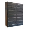 Poštovní schránka MB 01-370x150x260 v sestavě na stěnu (Barevné provedení sestavy Nerez dvířka / RAL 7035 tělo schránky)