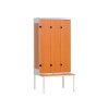 Šatní skříň 3-dveřová s lavičkou, 2195 x 900 x 780 mm - lamino/kov