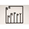 Dřevěný obraz - BE HAPPY - barevně lakovaný
