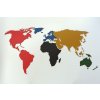 Nástěnná dřevěná MAPA SVĚTA - OLYMPIÁDA - BAREVNĚ LAKOVANÁ