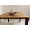 Jídelní kovový stůl I8 - masivní dub