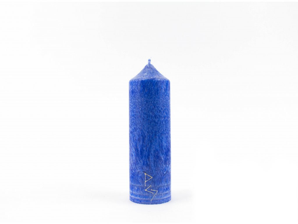 16 x 5 cm - 6.čakra - Čakrová svíce modrá