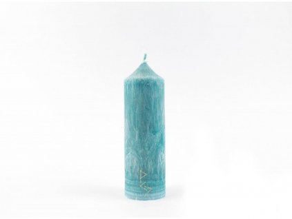 16 x 5 cm - 5.čakra - Čakrová svíce tyrkysová