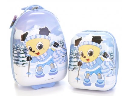 Dětský kufr s batohem T-class® 4120 (lyžař-modrá)