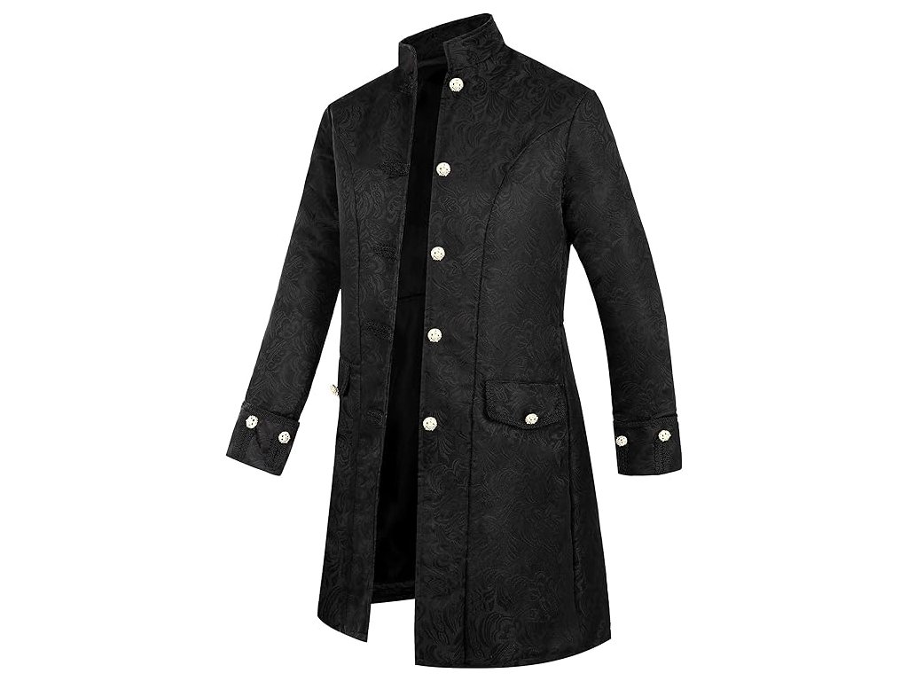 Pánský Gothic Steampunk Vintage frak, kostým, černý, XL (1)