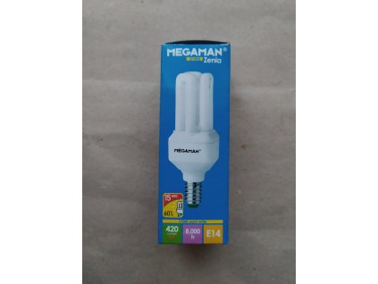 Úsporná žárovka Megaman 8W (40W), E14, 420 lumen, teplé bílé světlo