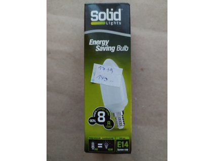 Úsporná žárovka Solid 9W (45W), E14, 410 lumen, teplé bílé světlo