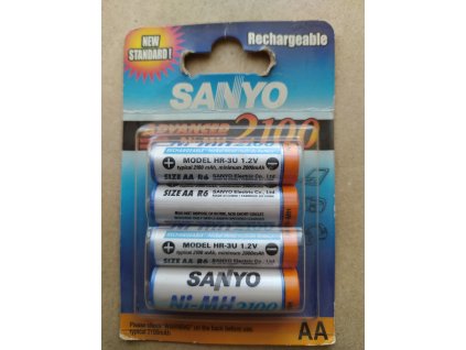 4ks AA nabíjecí baterie NiMH SANYO 2100mAh