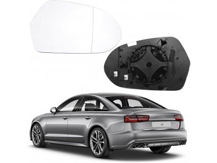 Sklo pro pravé zrcátko pro Audi A6, hyperbolické, vyhřívané, asférické (1)