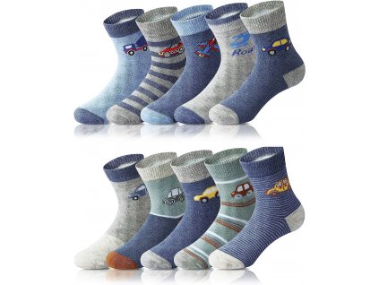 Adorel Dětské ponožky s dopravními prostředky, 10 párů, XL (31 34) (5)