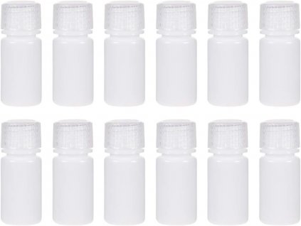 12ks laboratorní plastová lahvička 15 ml s uzávěrem, bílá (1)