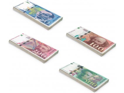 Scratch Cash 100 x franky, peníze na hraní (skutečná velikost) (2)