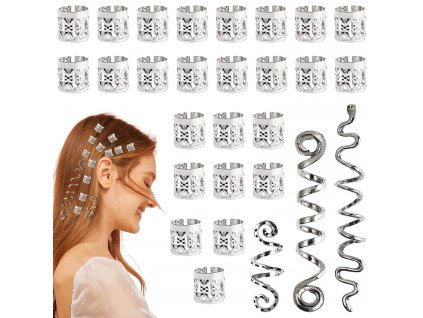 Dread Lock nastavitelné kovové ozdoby do vlasů (2)