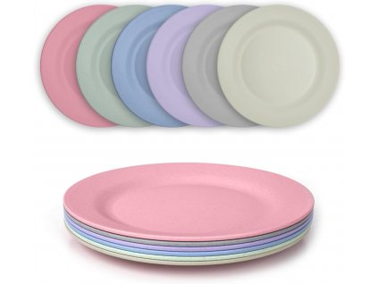 5dílná sada PP talířů 25 cm pro camping caravaning, barevné (2)