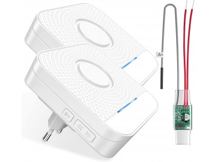 Sada rozšíření dveřního zvonku o radiový signál, 1 konvertor + 2 přijímače (5)