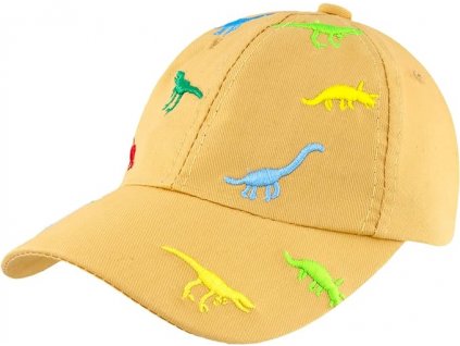 Dětská baseballová čepice s dinosaury, 2 4 roky, žlutá (3)