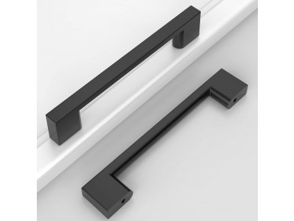Amerdeco® 8ks nábytkových úchytů, zinková slitina, 128 mm, černá (2)