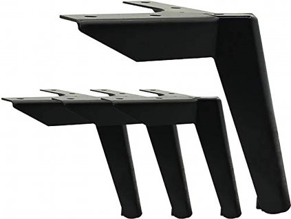 4ks kovové nohy nábytkové 12 cm, černé (3)