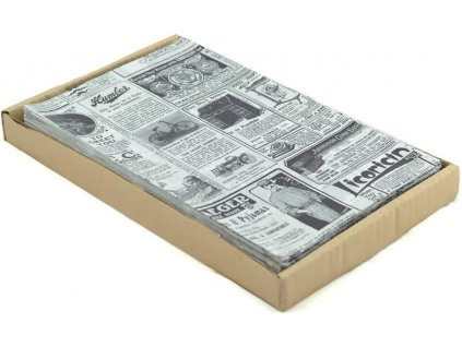 500ks tukového papíru k zabalení potravin, 32x20 cm, novinový design (2)
