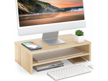 Dřevěnný ergonomický stojan na laptop, nebo monitor, tiskárnu, televizi, 42,5×23,5×14 cm (5)