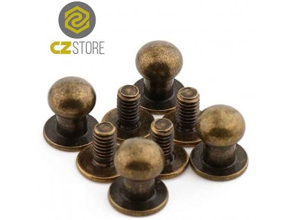 CZ Store 20ks šroubovací nýty 6x8 mm pro koženné výrobky (7)