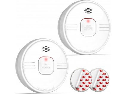 2ks domácí požární alarm s testovacím tlačítkem, certifikováno EN 14604 (4)