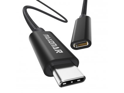 Maxonar USB C prodlužovací kabel 100 cm, USB3.2, 20Gbit, 140W 5A, černá (1)