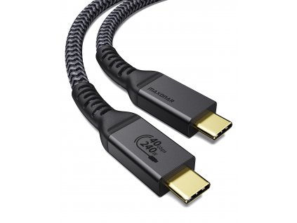 Maxonar USB C prodlužovací kabel 30 cm, 40Gbit, 240W 5A, Thunderbolt, černá (1)