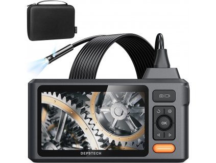 DEPSTECH DS520, endoskopická kamera se světlem 5m, 5,0 IPS, duální čočka, 1080p HD, IP67, 32GB karta, taška (1)