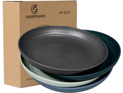 Greentainer 4ks nerozbitné PP talíře 22,3 cm, nejen do karavanu, barevné (1)