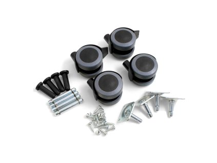 Design61 4ks univerzálních koleček 50mm na nábytek s brzdou, se šroubovací deskou a pouzdrem (1)