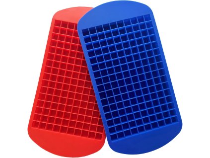 S CUBE 2ks Silikonová forma na ledové minikostky, 160 přihrádek 1×1×1 cm, červená+modrá (1)