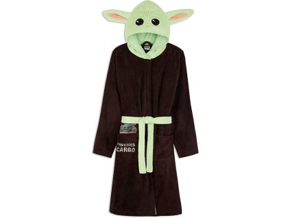 F&F Mandalorian Baby Yoda fleecový župan s kapucí, L (1)