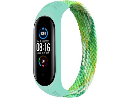 Elastický nylonový náramek pro Mi Band 7, 6, 5, 4, 3, tyrkysový, 140 – 150 mm (1)