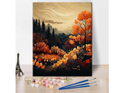 Malování podle čísel, olejomalba, 40 x 50 cm (bez rámu), podzim (1)