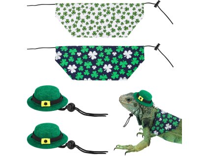 2 sady klobouků a šátků Patrick's Day, pro králíky, morčata, fretky, atd. (1)