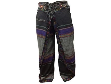Shopoholic FASHION Dámské vícebarevné hippie zavinovací kalhoty (Nepál), vel. 36 38 40 (1)