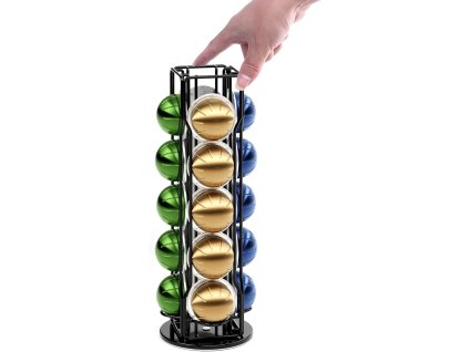 Otočný držák na kávové kapsle Nespresso Vertuo, pro 20 kapslí, černý (1)