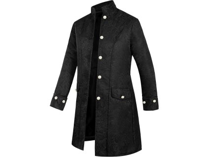 Pánský Gothic Steampunk Vintage frak, kostým, černý, XL (1)