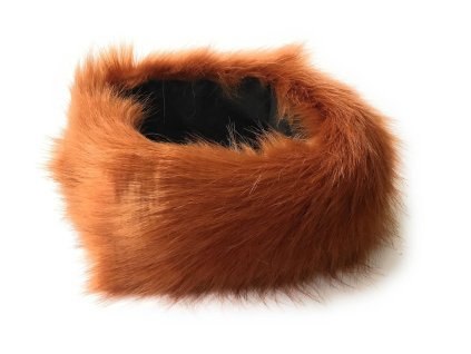 KGM Accessories Designová čelenka z umělé kožešiny, rezavá, šířka 10 cm (1)