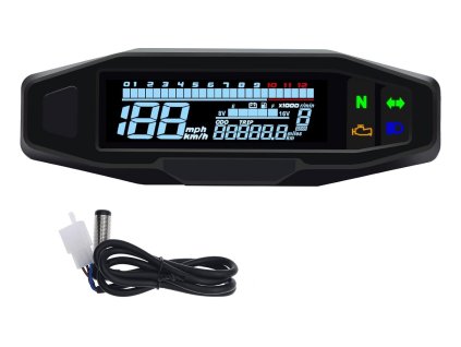 Univerzální digitální tachometr s LCD displejem pro motocykl, skútr, čtyřkolku (1)