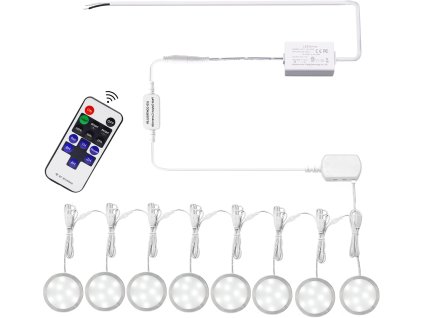 8ks propojitelné LED osvětlení pod skříňky, 230V12V, stmívatelné, s RF DO (1)
