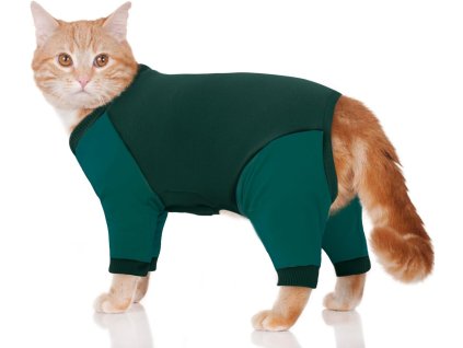 Kočičí oblečení pro kočky, koťata, ideální pro Sphynx bez srsti, 2XL, zelený (1)