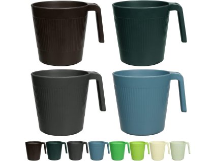 Greentainer 8dílná sada 500 ml hrnků, bez BPA, nerozbitné kempinkové nádobí, barevné (1)