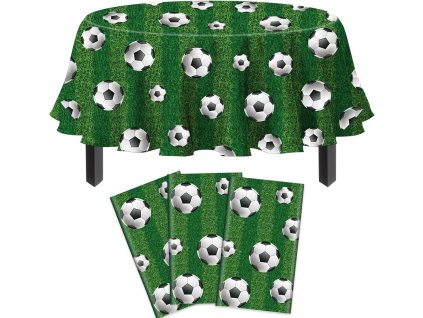 3ks fotbalový kulatý plastový párty ubrus, průměr 213 cm (1)