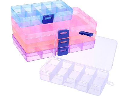 5ks třídicí box, vícebarevná plastová krabička, 10 15 přihrádek (1)